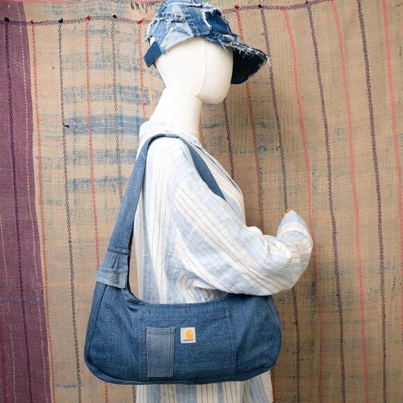 Upcycled carhartt shoulder bag / Y2K Mini Baguette Purse - Picture 2 of 7